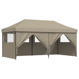 Foldable Party Tent Pop-Up with 4 Sidewalls Taupe 4004954