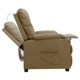 Recliner Chair Cappuccino Faux Leather 339124