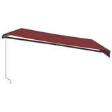 Manual Retractable Awning with LEDs Burgundy 450x350 cm 3215003