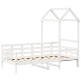 Day Bed with Roof without Mattress White 80x200 cm Solid Wood 3282327