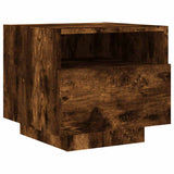 Bedside Cabinets with LED Lights 2 pcs Smoked Oak 40x39x37 cm 836807