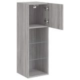 TV Cabinet with LED Lights Grey Sonoma 30.5x30x90 cm 837011