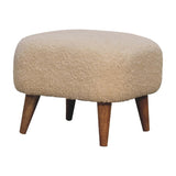 Boucle Cream Square Footstool IN3306