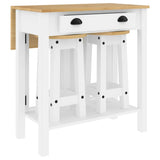 3 Piece Bar Set White Solid Wood Pine 4005698