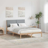 Bed frame Brown and light grey 150 x 200 cm Solid pine wood 3394373