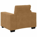 Sofa Set with Cushion 3 pcs Brown 221 x 78 x 80 cm Velvet 3324646