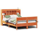 Bookcase Bed without Mattress Wax Brown 140x200cm Solid Wood Pine 3323028