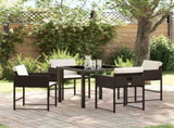Garden Dining Set 5 pcs Brown Poly Rattan 3380725