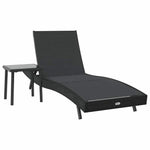 Sun Lounger with Table 2 pcs Black 40 x 40 x 40.5 cm 42009980
