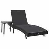 Sun Lounger with Table 2 pcs Black 40 x 40 x 40.5 cm 42009980
