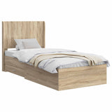 Bed Frame with Storage and Headboard Sonoma Oak Engineered Wood 3414151