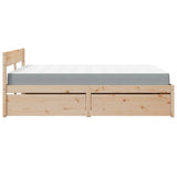 Bed with Drawers and Mattress 140x200 cm Solid Wood Pine 3281898