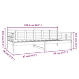 Day Bed Black Solid Pine Wood Single Convertible 820361