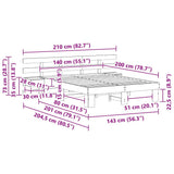 Bed Frame with Headboard Brown 140 x 200 cm Solid Pine Wood 3385688