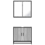 ZNTS 2 Piece Bathroom Furniture Set Grey Sonoma Engineered Wood 3300888