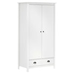 ZNTS 2-Door Wardrobe Hill White 89x50x170 cm Solid Pine Wood 288948
