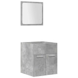 5 Piece Bathroom Furniture Set Concrete Grey Engineered Wood 3324904