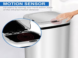 50L Infrared Touchless Automatic Motion Sensor Dustbin Stainless Steel Trash Can Home Office T3398P343260