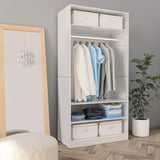 ZNTS Wardrobe High Gloss White 100x50x200 cm Engineered Wood 800231