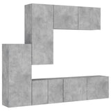 ZNTS 5 Piece TV Wall Units Concrete Grey Engineered Wood 3216492