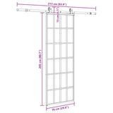 Sliding Door with Hardware Set Black 76x205 cm ESG Glass 3375933