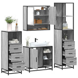 4 Piece Bathroom Furniture Set Grey Sonoma Engineered Wood 3301298