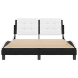 Bed Frame without Mattress "Zadar" Black and White 120x200 cm Faux Leather 3208175