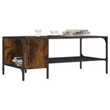 Coffee Table with Rack Smoked Oak 100x51x40 cm Engineered Wood 837734