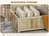 172 Litre Outdoor Storage Box, Wooden terrace Box Garden Storage Container, Natural T3398P555138