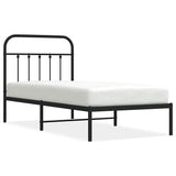 Bed Frame Black Powder-Coated Steel Single Industrial Bed Frame 352571