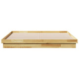 Bed Frame without Mattress 200x200 cm Solid Wood Oak 3315729