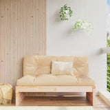 Garden Middle Sofa Natural wood Solid pine wood 120 x 95 cm 825744