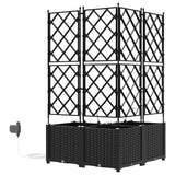 Garden Planter 3 pcs Black 80 x 80 x 142 cm PP 42002854