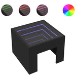 ZNTS Coffee Table with Infinity LED Black 40x40x30 cm 847596