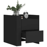 Bedside Cabinet Black 45x50x50 cm Engineered Wood 848284