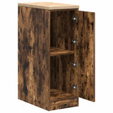 Garage Storage Cabinet Smoked Oak 30x51x85 cm Solid Wood Pine 860557