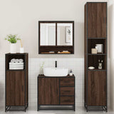 4 Piece Bathroom Furniture Set Brown Oak Engineered Wood 3301229