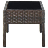 Garden Table Brown 75x40x37 cm Poly Rattan 45903