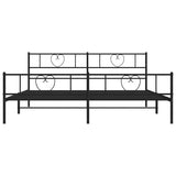 Metal Bed Frame without Mattress with Footboard Black 183x213cm 355486