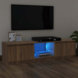 TV Cabinet with LED Lights Brown Oak 120x30x36 cm 815710