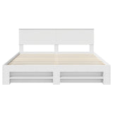 Bed Frame with Headboard White 180 x 200 cm Engineered Wood 3408732