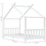 Kids Bed Frame White Solid Pine Wood 90x200 cm 283369