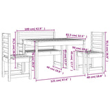 4 Piece Garden Dining Set Solid Wood Douglas 3154694