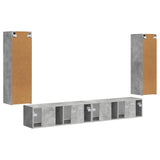 TV Wall Cabinet Set 4 pcs Concrete Grey Engineered Wood 3408928