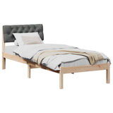 Bed frame Brown and dark grey 80 x 200 cm Solid pine wood 878640