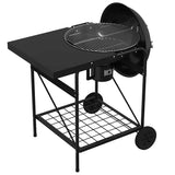 Outdoor Grill with Wheel Black 91 x 71 x 107 cm Metal 42003856