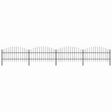 Garden Fence with Spear Top Steel 714.5x100 cm Black 277715