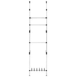 ZNTS Telescopic Wardrobe System with Rods and Shelf Aluminium 321107