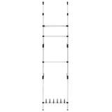ZNTS Telescopic Wardrobe System with Rods and Shelf Aluminium 321107