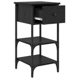 Bedside Cabinet with Drawer 2 pcs Black Oak 33.5 x 36 x 70 cm 871241